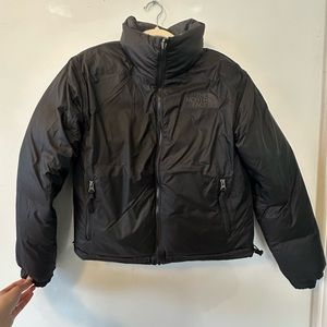 Black '92 Nuptse Reversible Denim Down Jacket